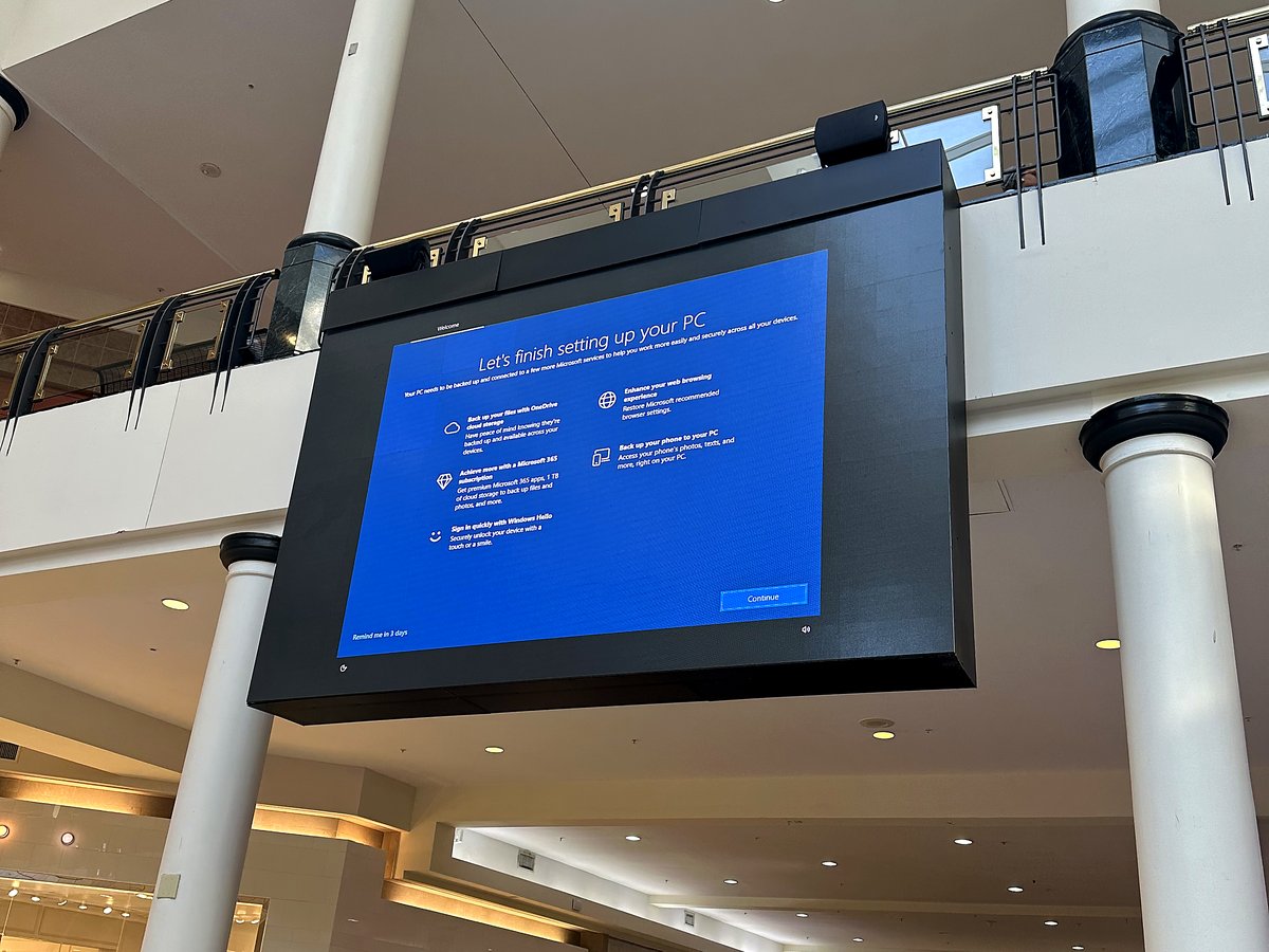 Large-format digital display installed at a retail mall by D'Amore Enterprises