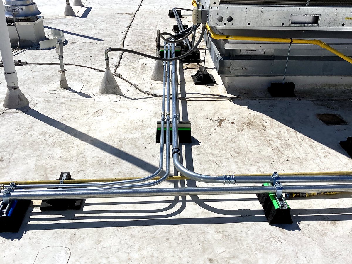 Rooftop conduit junction work